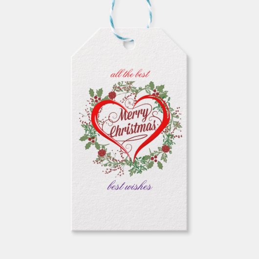 Merry christmas best wishes geschenkanhänger (Vorderseite)