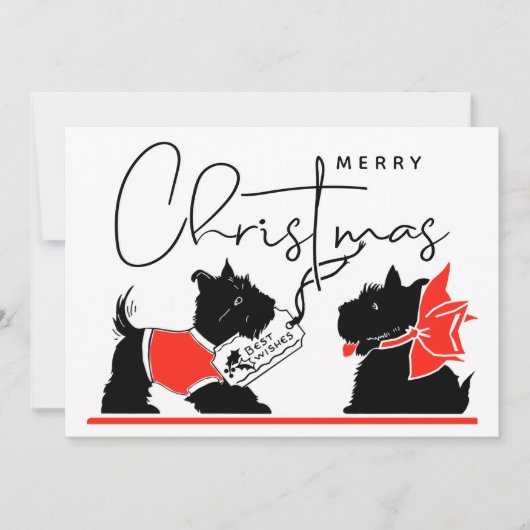 MERRY CHRISTMAS | Best Wishs Scottie Dogs (Vorderseite)