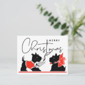 MERRY CHRISTMAS | Best Wishs Scottie Dogs Postkarte (Stehend Vorderseite)