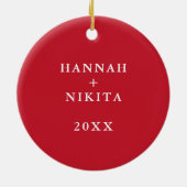 Merry Christmas Bestie Buffalo Plaid Photo Keramik Ornament (Hinten)