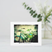 Merry Christmas Bicycle Postkarte (Stehend Vorderseite)