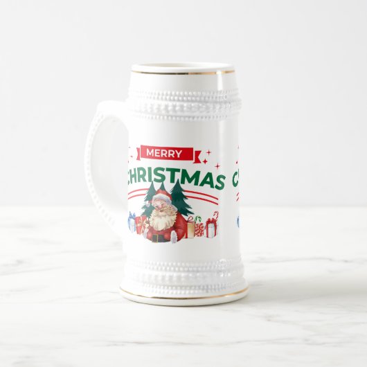 MERRY CHRISTMAS BIERGLAS (Vorderseite Links)