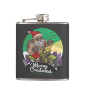Merry Christmas Biker Santa Flachmann (Vorderseite)
