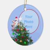 Merry Christmas Bird - Baby's First (Foto-Rahmen) Keramikornament (Links)