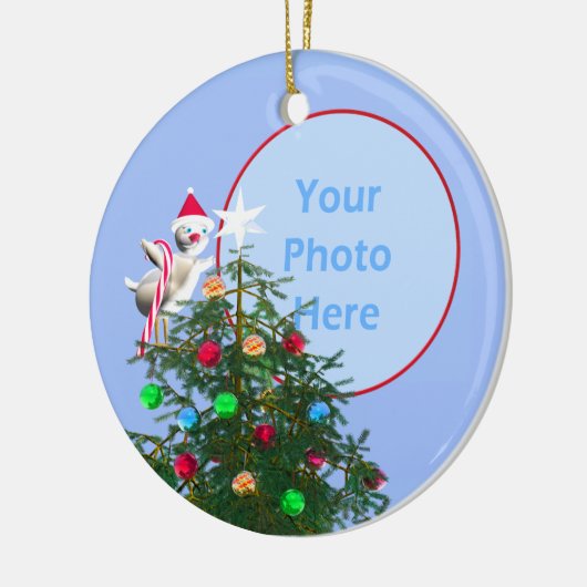 Merry Christmas Bird - Baby's First (Foto-Rahmen) Keramikornament (Links)