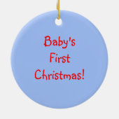 Merry Christmas Bird - Baby's First (Foto-Rahmen) Keramikornament (Hinten)