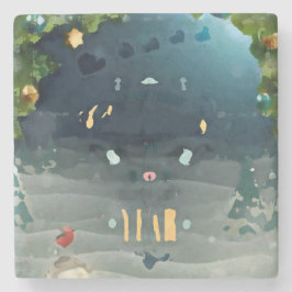 Merry christmas_bird_coaster steinuntersetzer