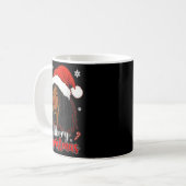 Merry Christmas Black African Girl Santa Hat Xmas Kaffeetasse (Vorderseite Links)