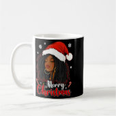 Merry Christmas Black African Girl Santa Hat Xmas Kaffeetasse (Links)