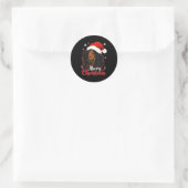 Merry Christmas Black African Girl Santa Hat Xmas  Runder Aufkleber (Tasche)