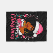 Merry Christmas Black Afro African American Girl S Fleecedecke (Vorderseite (Horizontal))