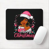 Merry Christmas Black Afro African American Girl S Mousepad (Mit Mouse)