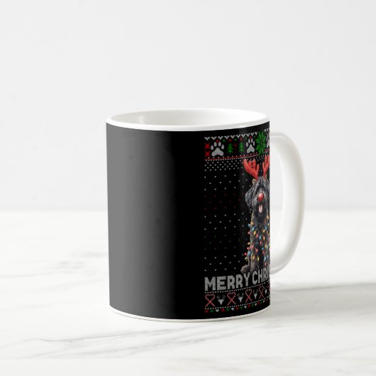 Merry Christmas Black Ao Dog Lover Ugly Xmas T Shi Kaffeetasse (VorderseiteRechts)