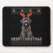 Merry Christmas Black Ao Dog Lover Ugly Xmas T Shi Mousepad (Vorne)
