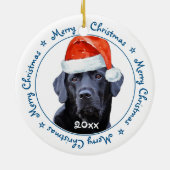 Merry Christmas Black Labrador Cute Santa Dog Keramik Ornament (Hinten)