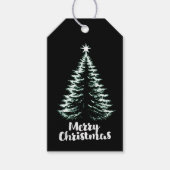 Merry Christmas Black & Mint Distressed Chic Tree Geschenkanhänger (Vorderseite)