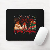 Merry Christmas Black Queen Girl African Santa Mel Mousepad (Mit Mouse)