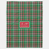 Merry Christmas Blanket Festive Red Green Tartan Fleecedecke (Vorderseite)