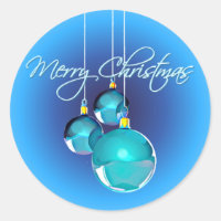MERRY CHRISTMAS BLAUE ORNAMENTS von SHARON SHARPE