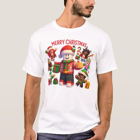 Merry Christmas Block Friends Holiday Tee (Vorderseite)