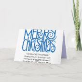 Merry Christmas Blue Card Feiertagskarte (Rückseite)