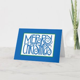 Merry Christmas Blue Card Feiertagskarte