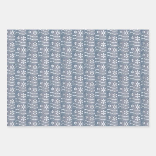 Merry Christmas Blue Denim Jeans Pattern Geschenkpapier Set (Vorderseite 2)