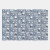 Merry Christmas Blue Denim Jeans Pattern Geschenkpapier Set (Vorderseite)