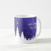 Merry Christmas Blue Mug Kaffeetasse (VorderseiteRechts)