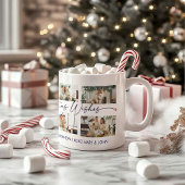 Merry Christmas Blue Script Custom Foto Collage Kaffeetasse