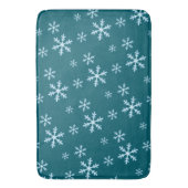 Merry Christmas Blue Snowflake Holiday Winter Badematte (Vorderseite Vertikal)