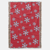 Merry Christmas Blue Snowflake Holiday Winter Decke (Vorderseite Vertikal)
