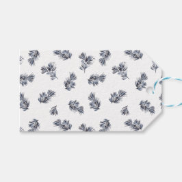 Merry Christmas Blue Sprigs Geschenkanhänger