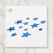 Merry Christmas blue star decoration with text Geschenkanhänger (Vorderseite)