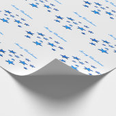 Merry Christmas blue star decoration with text Geschenkpapier (Ecke)