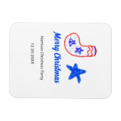 Merry Christmas blue star red stockings name date Magnet (Horizontal)