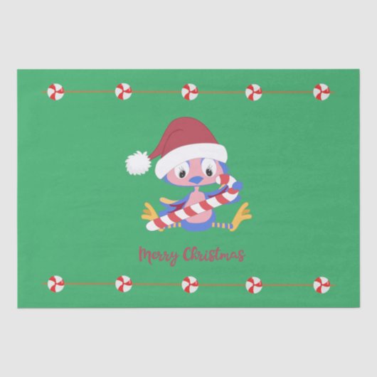 Merry Christmas BlueBird Candy Frame Seidenpapier (Vorderseite)