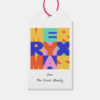 MERRY CHRISTMAS BOLD TYPOGRAPHIE GESCHENKANHÄNGER
