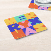 MERRY CHRISTMAS BOLD TYPOGRAPHIE RECHTECKIGER PAPPUNTERSETZER (angewinkelt)