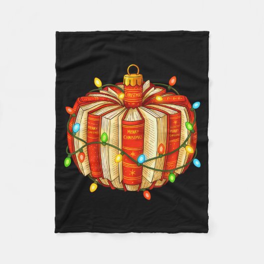Merry Christmas Book Ornament Book Lover All Booke Fleecedecke (Vorderseite)