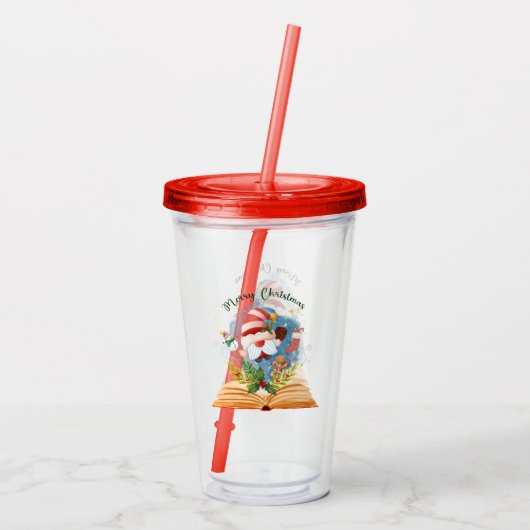 Merry Christmas Booklovers Santa Fun Festive Acryltrinkbecher (Rückseite)