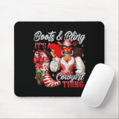 Merry Christmas Boots & Bling Its A Cowgirl Th Mousepad (Mit Mouse)