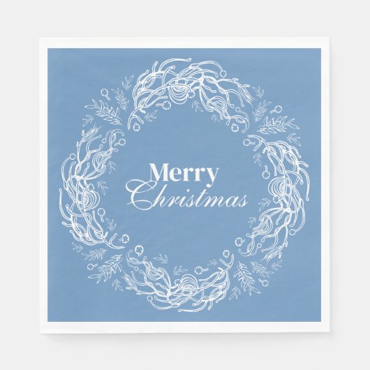 Merry Christmas Botanical Wreath. Serviette (Vorderseite)