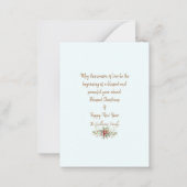 Merry Christmas Bouquet Cranberry Red Script Mitteilungskarte (Rückseite)