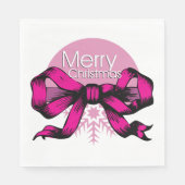 Merry Christmas Bow Paper Napkins Serviette (Vorderseite)