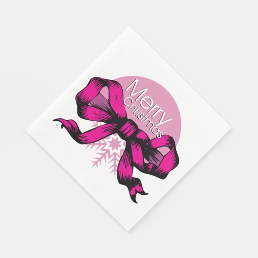 Merry Christmas Bow Paper Napkins Serviette (Ecke)