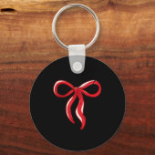 Merry Christmas Bow Red Santa Xmas Coquette Aesthe Schlüsselanhänger (Vorderseite)
