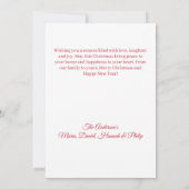 Merry Christmas bow red white modern photo card Feiertagskarte (Rückseite)