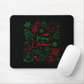 Merry Christmas Bow Santa Xmas Coquette Aesthetic Mousepad (Mit Mouse)