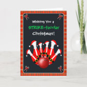 Merry Christmas Bowling Karte (Vorderseite)